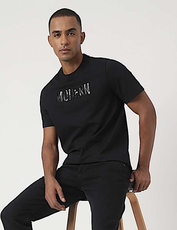 Pure Cotton Embroidered Pullover T-Shirt