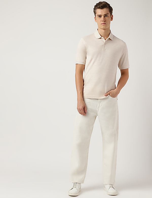 Pure Cotton Collared Solid Polo T-Shirt
