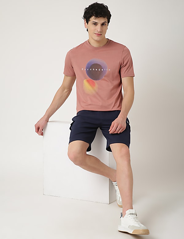 Pure Cotton Printed Crew Neck T-Shirt