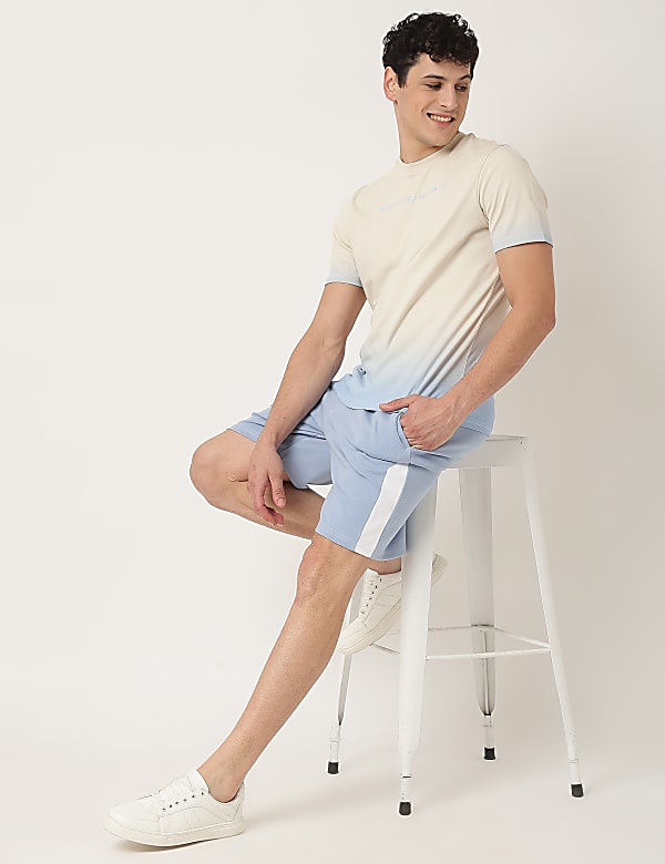 Pure Cotton Ombre Crew Neck T-Shirt