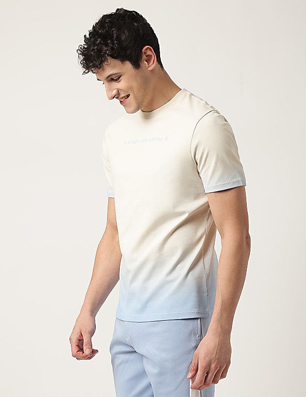 Pure Cotton Ombre Crew Neck T-Shirt