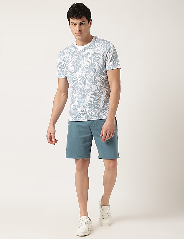 Pure Cotton Calligraphy Regular Fit Shorts
