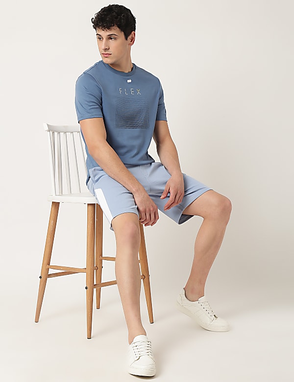 Pure Cotton Round Neck Printed T-Shirt