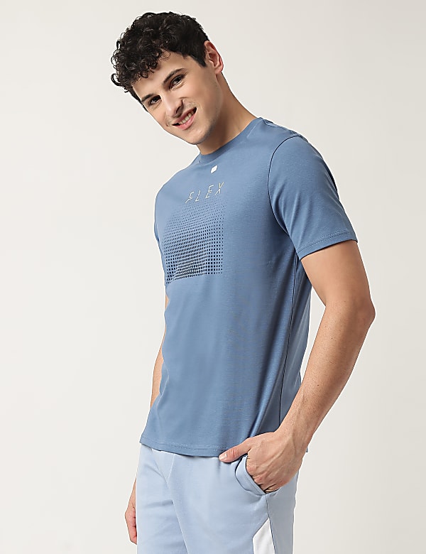 Pure Cotton Round Neck Printed T-Shirt