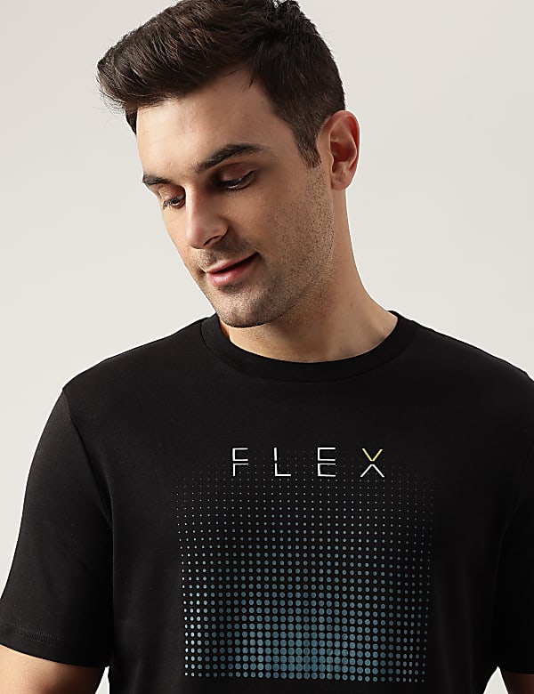Pure Cotton Round Neck Printed T-Shirt