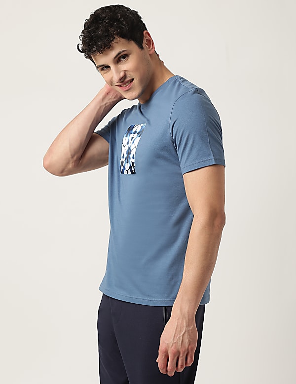 Pure Cotton Printed Crew Neck T-Shirt