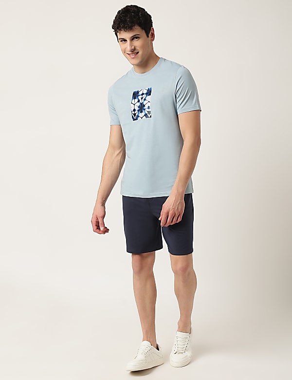 Pure Cotton Printed Crew Neck T-Shirt