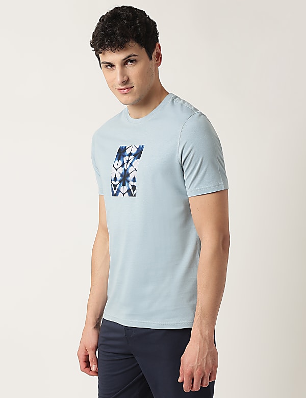 Pure Cotton Printed Crew Neck T-Shirt