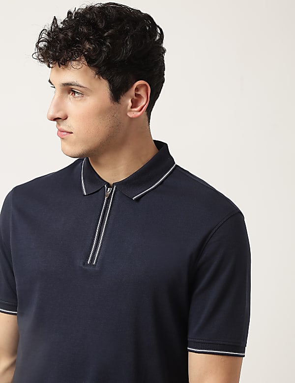 Pure Cotton Striped Classic Collar Polo