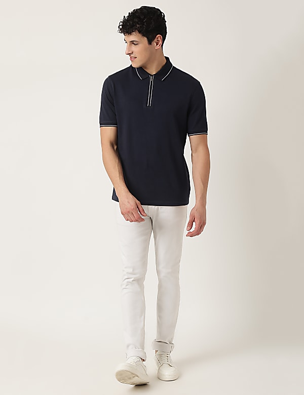 Pure Cotton Striped Classic Collar Polo