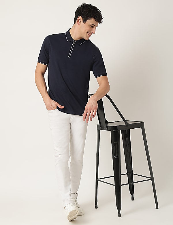 Pure Cotton Striped Classic Collar Polo