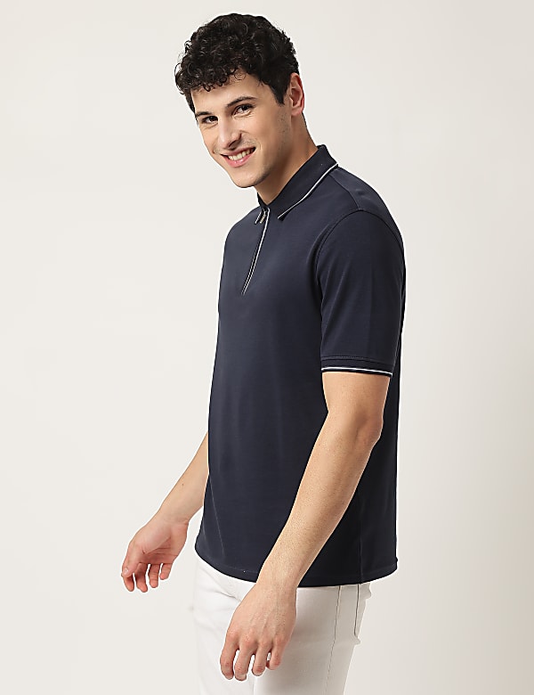 Pure Cotton Striped Classic Collar Polo