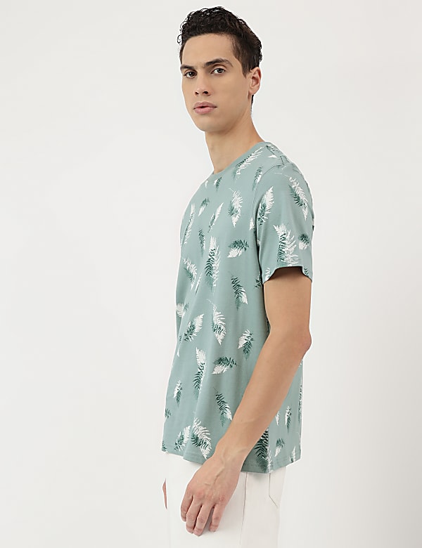 Cotton Rich Tropical Print T-Shirt