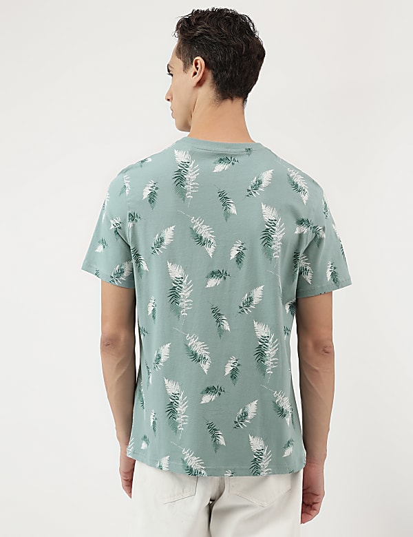 Cotton Rich Tropical Print T-Shirt