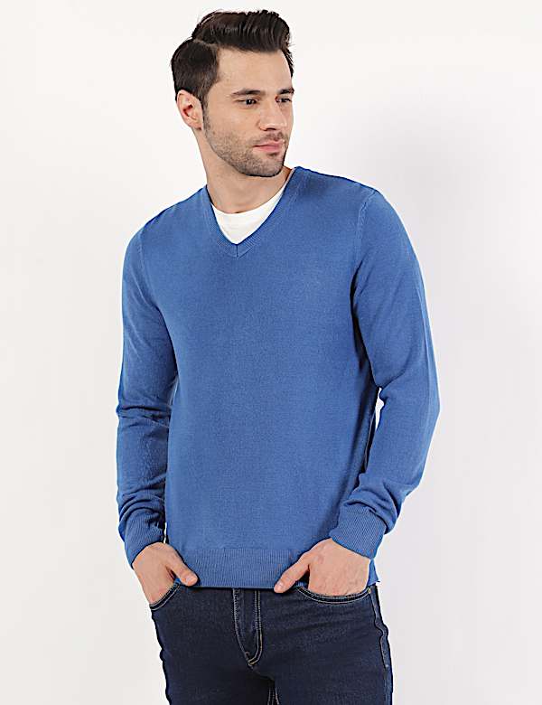 Pure Acrylic Plain V-Neck Cardigans