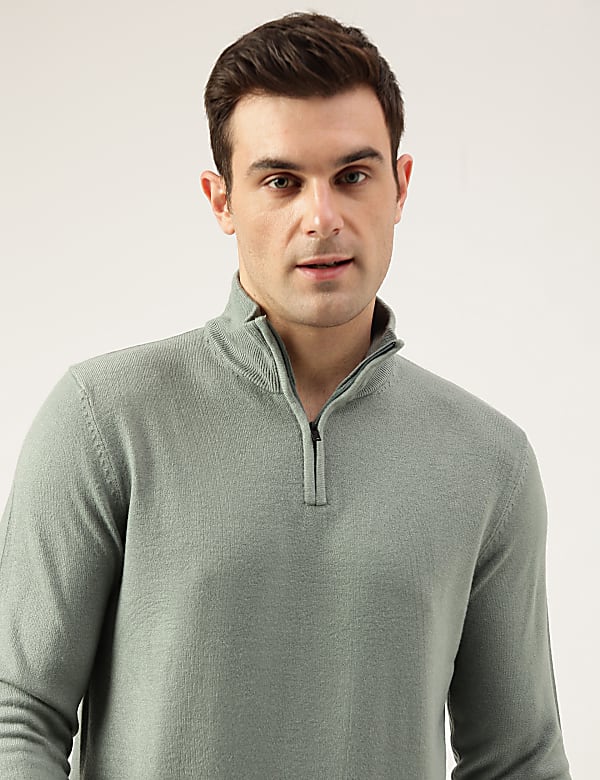 Pure Acrylic Plain High Neck Jumper
