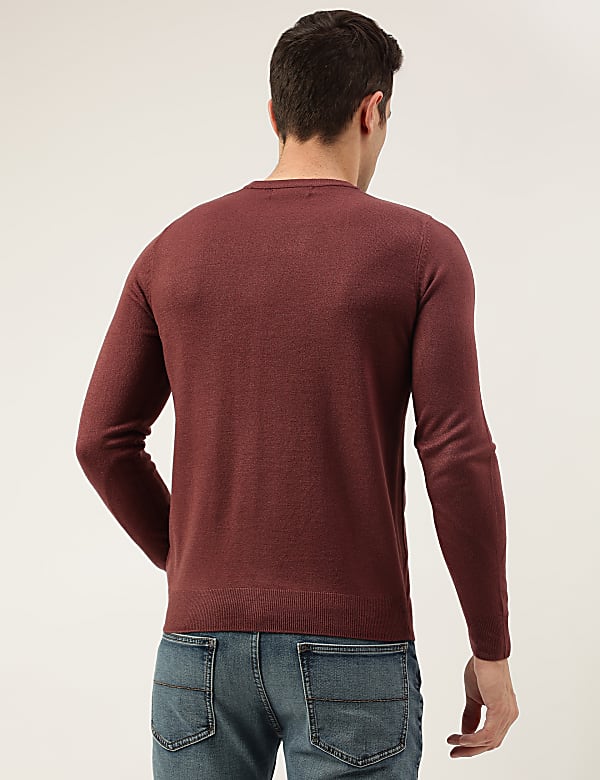 Pure Acrylic Stripes Round Neck Jumper