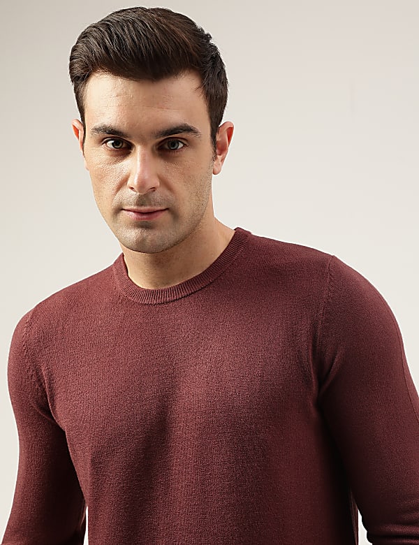 Pure Acrylic Stripes Round Neck Jumper