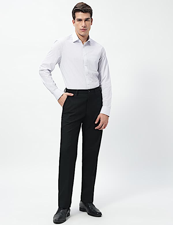 Mid Rise Flat Front Trousers