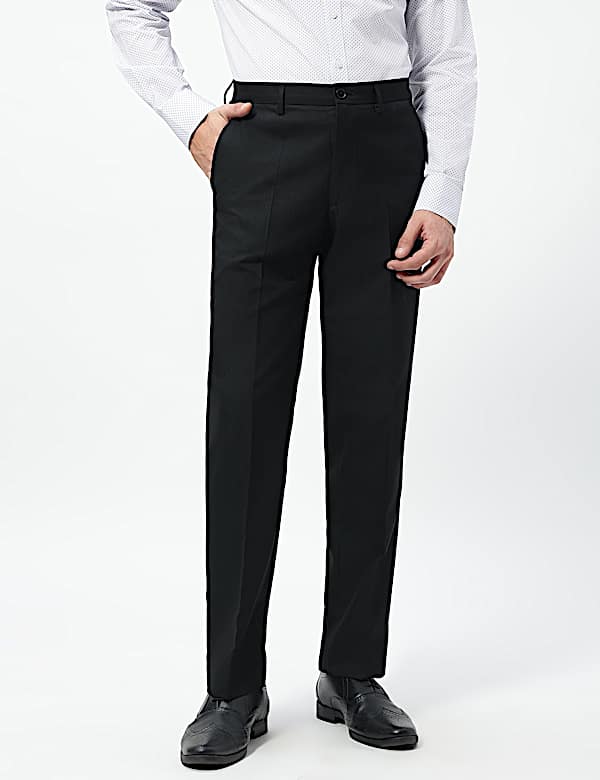 Mid Rise Flat Front Trousers