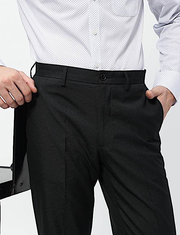 Mid Rise Flat Front Trousers