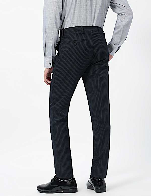 Slim Fit Stripes Mid Rise Trousers