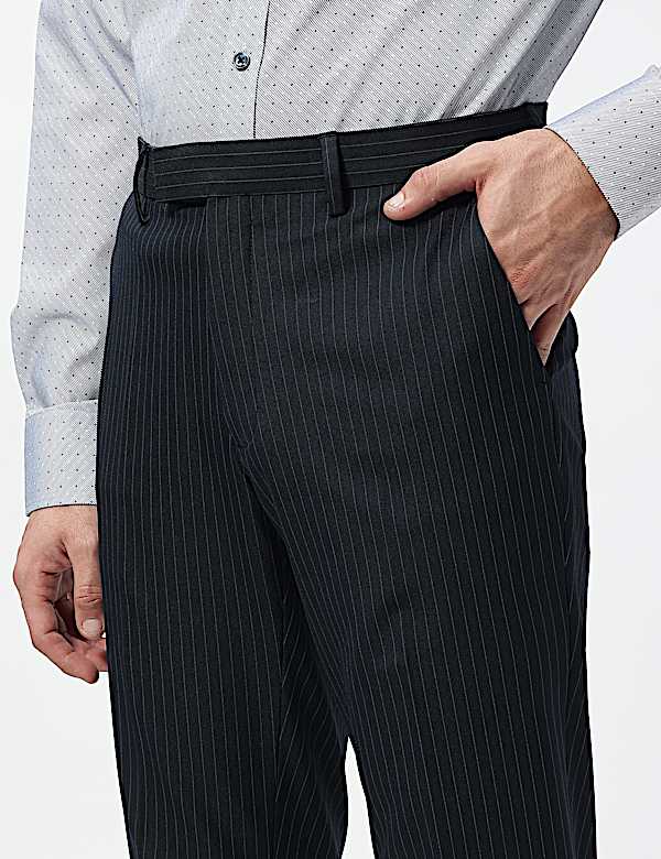 Slim Fit Stripes Mid Rise Trousers