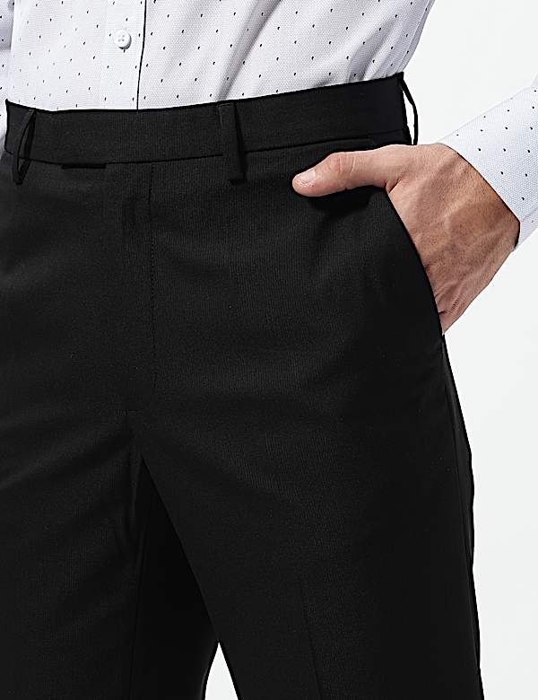 Slim Fit Mid Rise Flat Front Trousers