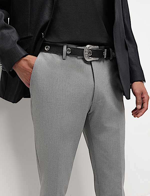 Mid Waist Slim Fit Trousers