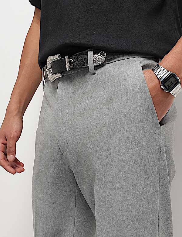 Mid Waist Slim Fit Trousers