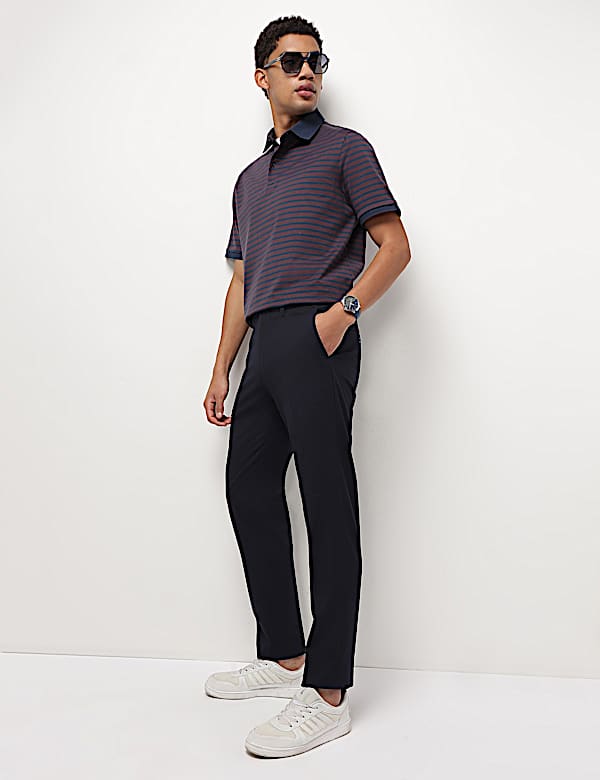 Mid Waist Checks Slim Fit Trousers