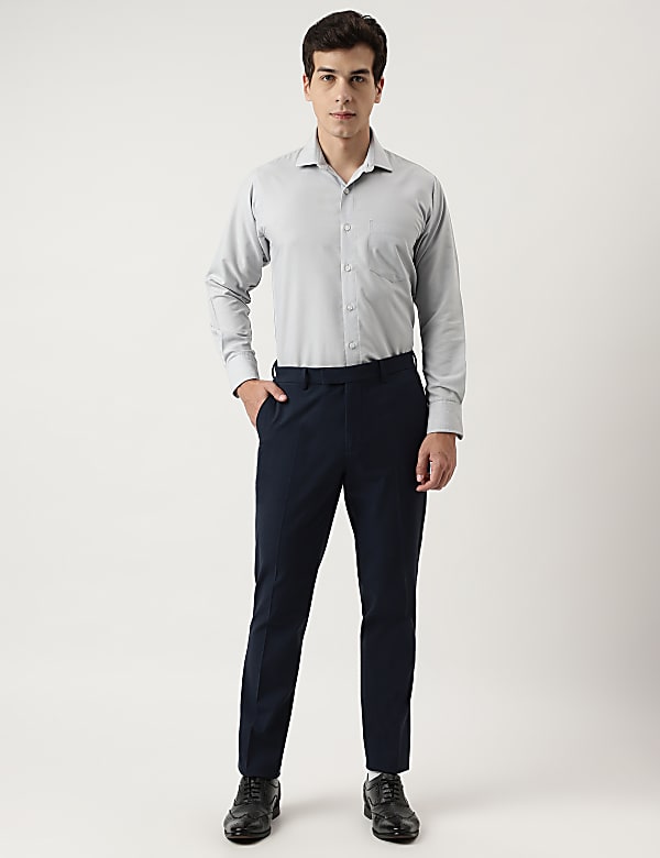 Slim Fit Plain Trousers