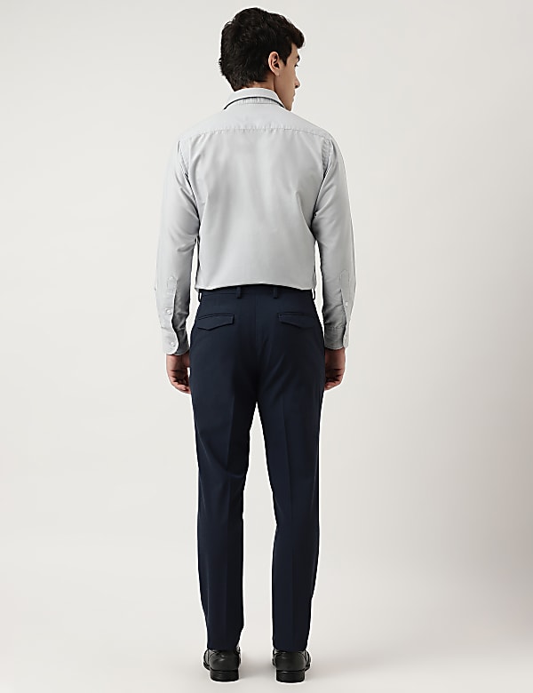 Slim Fit Plain Trousers
