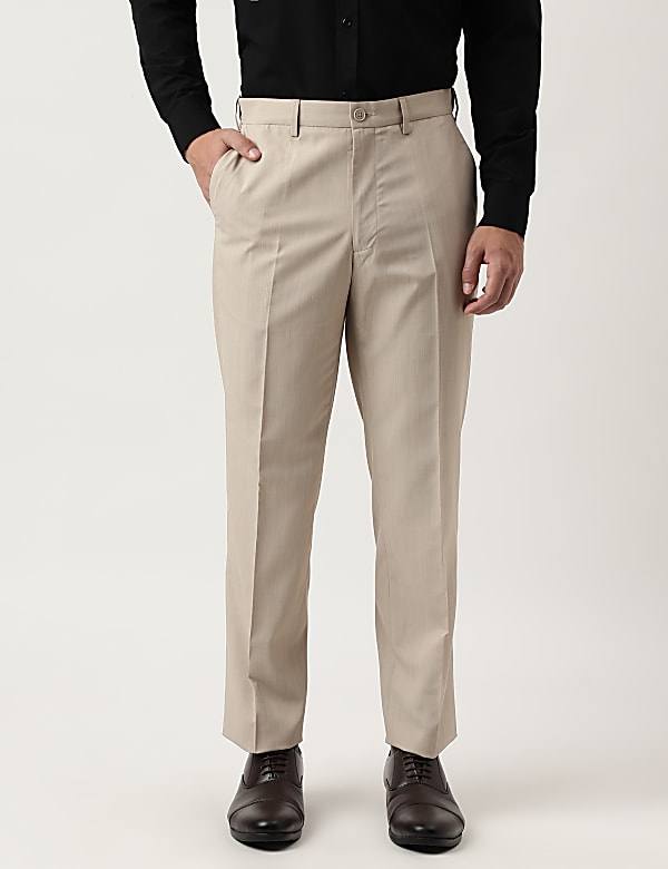 Crease Resistance Plain Trousers