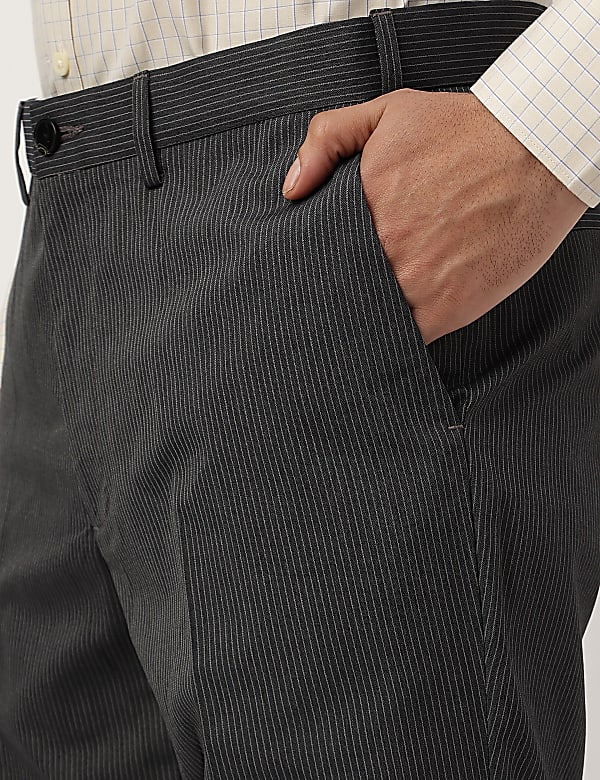 Crease Resistant With Active Waist Slim Fit Trousers