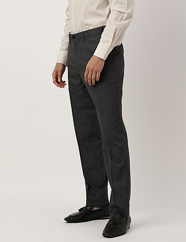 Crease Resistant With Active Waist Slim Fit Trousers
