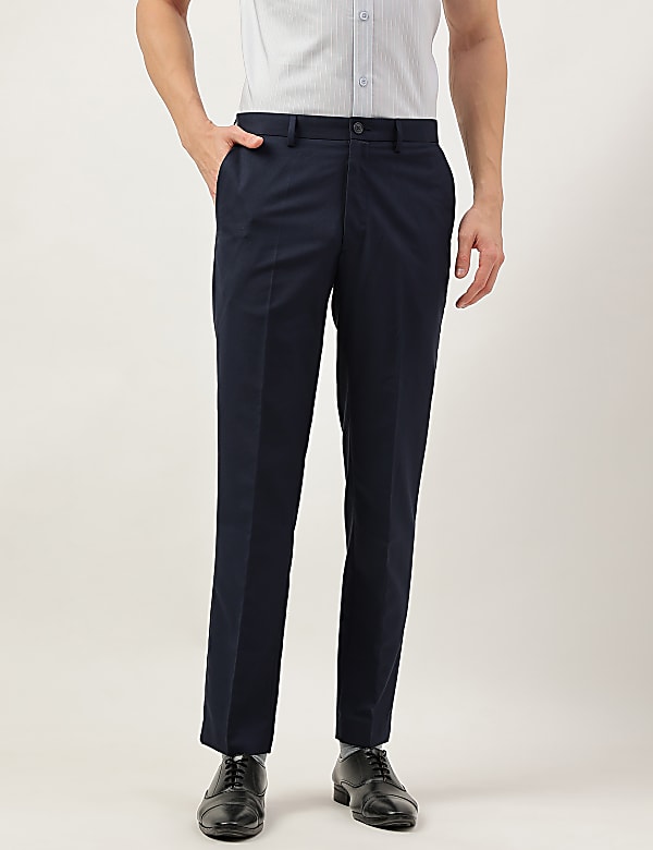 Slim Fit Solid Trousers