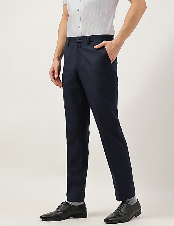 Slim Fit Solid Trousers