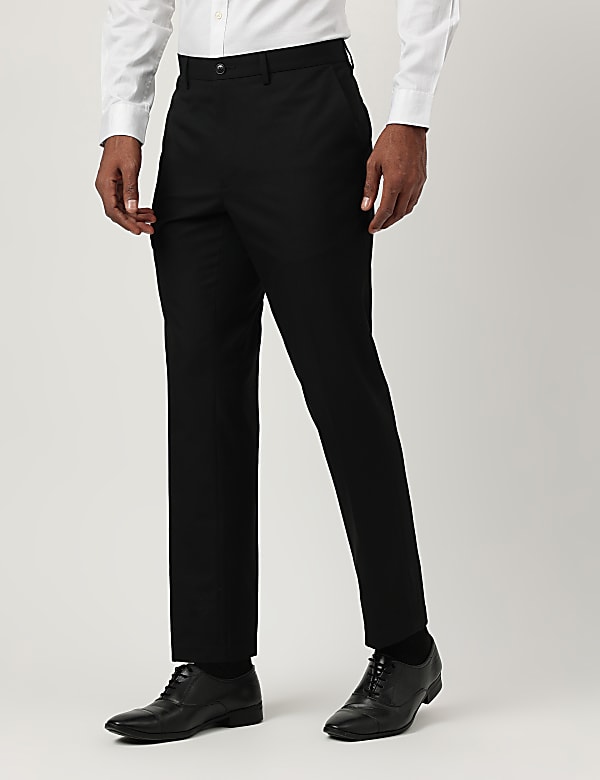 Slim Fit Plain Trousers