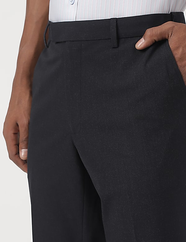 Slim-Fit Bi-Stretch Textured Trousers