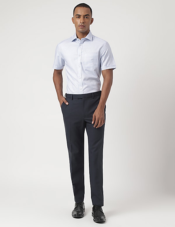 Tailored-Fit Bi-Stretch Textured Trousers