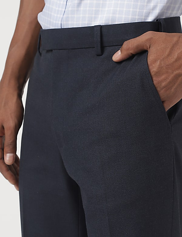Tailored-Fit Bi-Stretch Textured Trousers