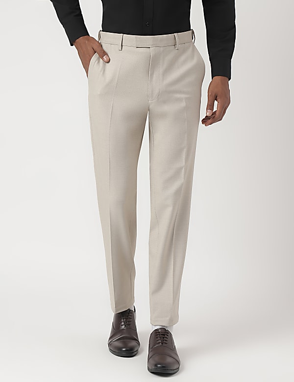 Tailored-Fit Bi-Stretch Textured Trousers