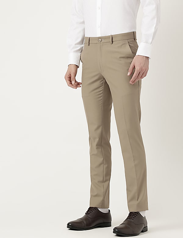 Slim Fit Solid Trousers
