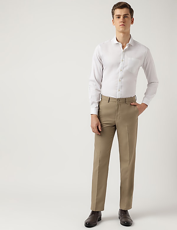 Plain Regular Fit Trousers