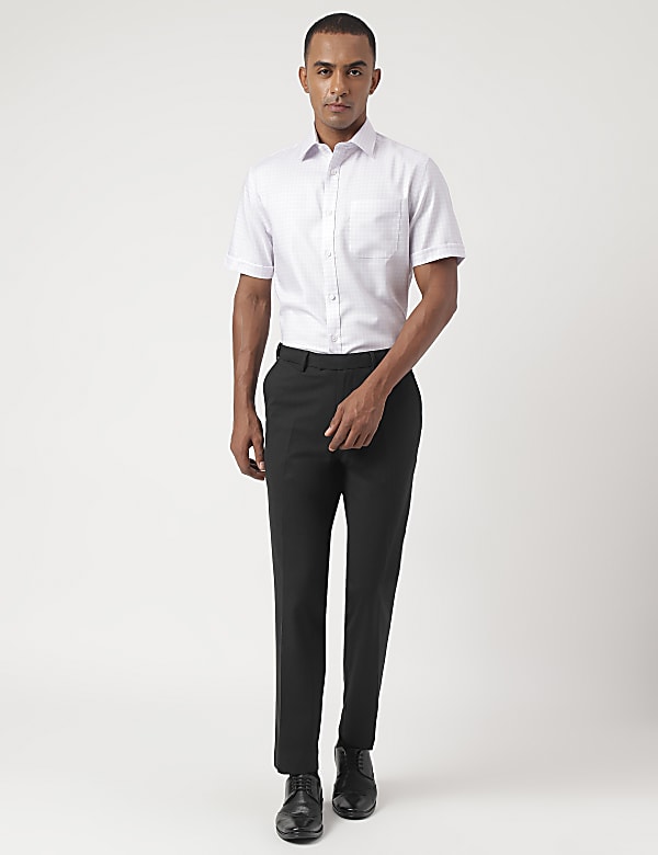 Slim-Fit Bi-Stretch Textured Trousers
