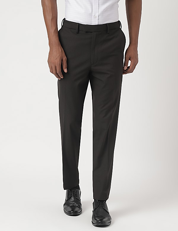 Slim-Fit Bi-Stretch Textured Trousers