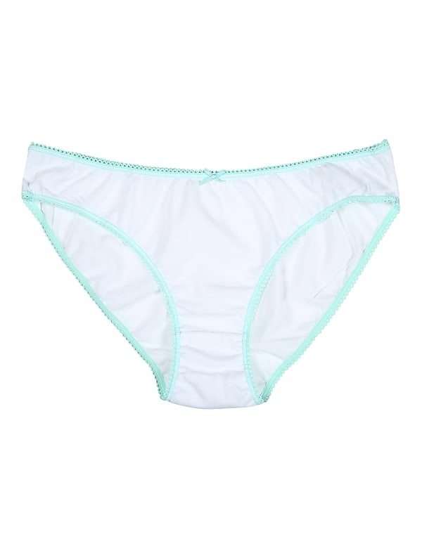 5P Plain Bikinis White (6-16 Yrs)