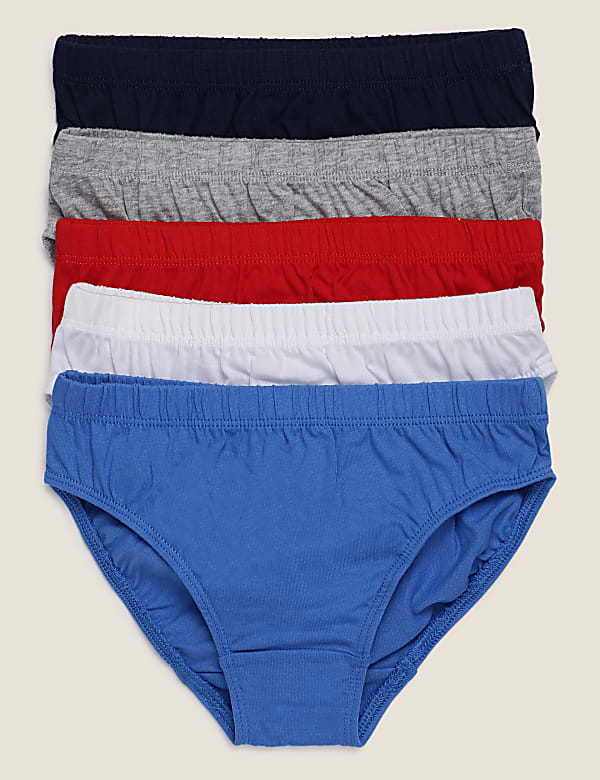 Pack of 5 Pure Cotton Plain Briefs