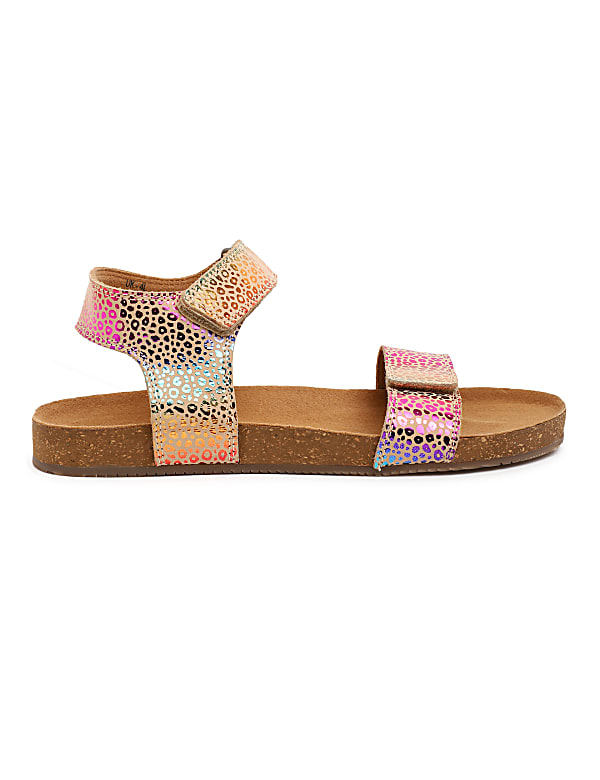 Pure Leather Velcro Printed Sandals